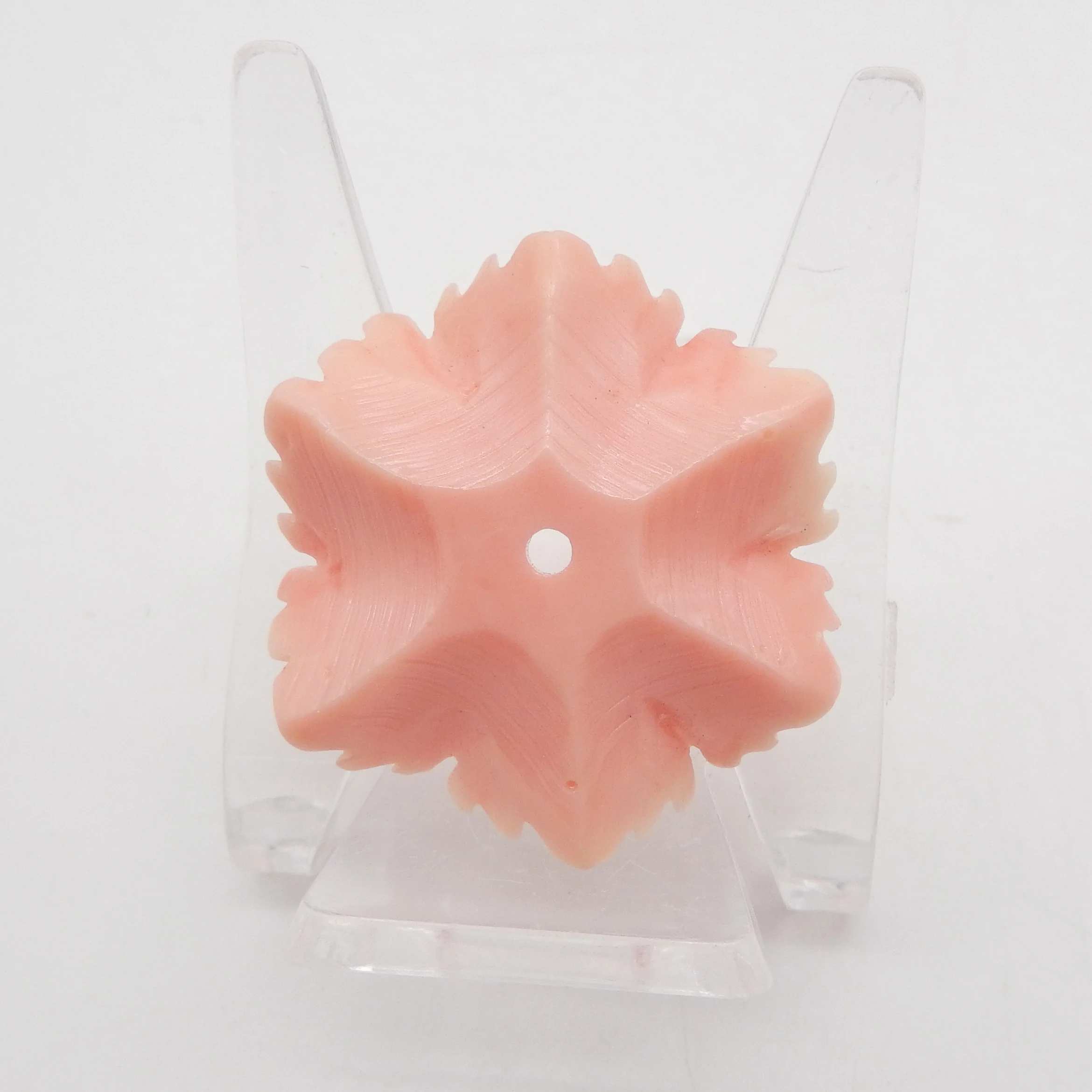 Center Drilled Carved Flower Pink Conch Shell Earring Beads Pair, Women's Jewelry Accessories Making DIY Charms,Birthday Gift