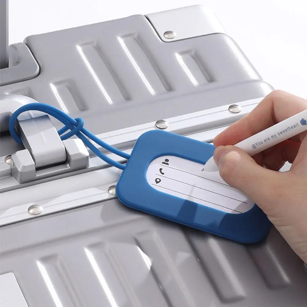New Silicone Luggage Tag Soft with Lanyard Boarding Pass Tag Anti-lost Baggage Label Travel