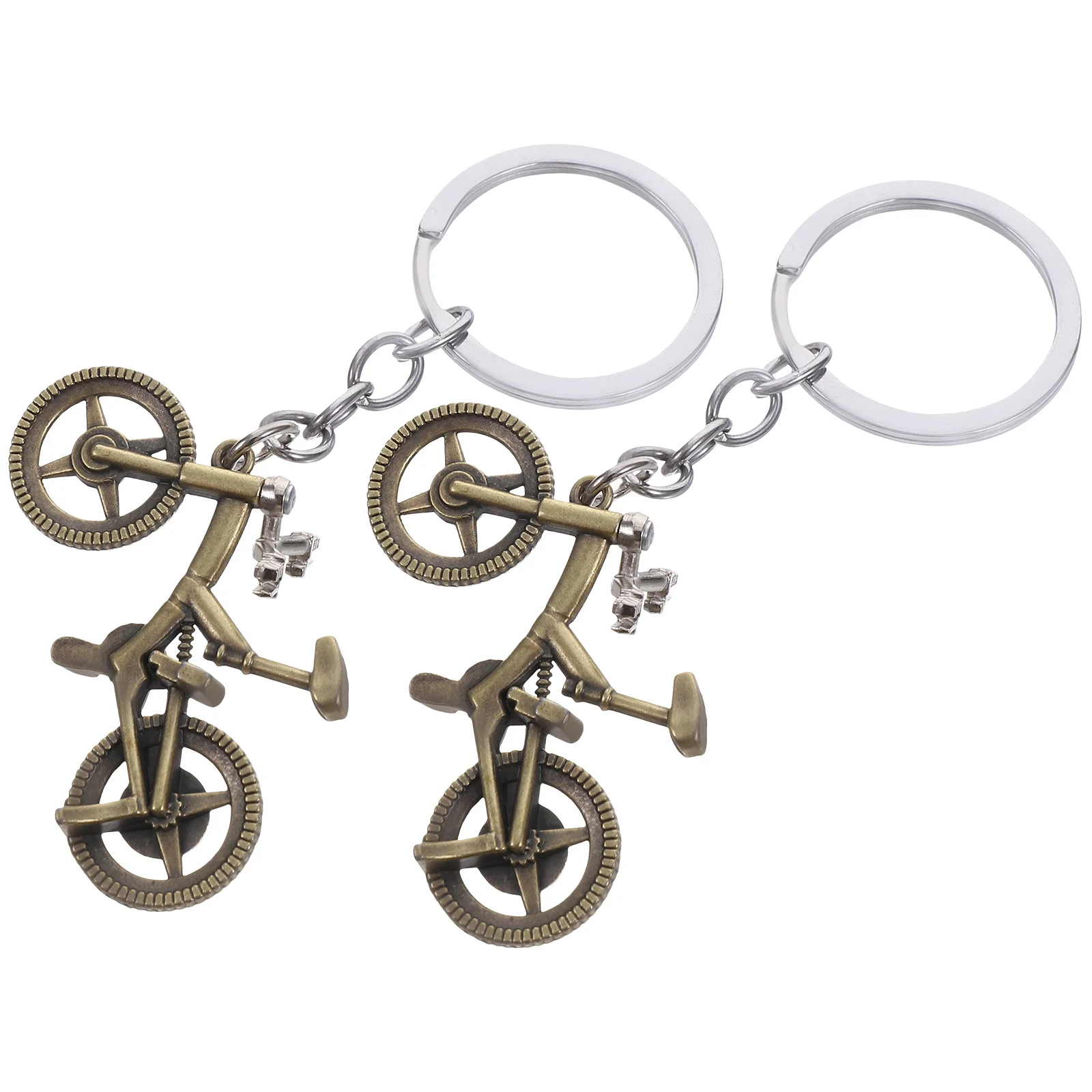 2 Pcs Key Ring Lock Metal Exercise Bicycle Pendant Keyring