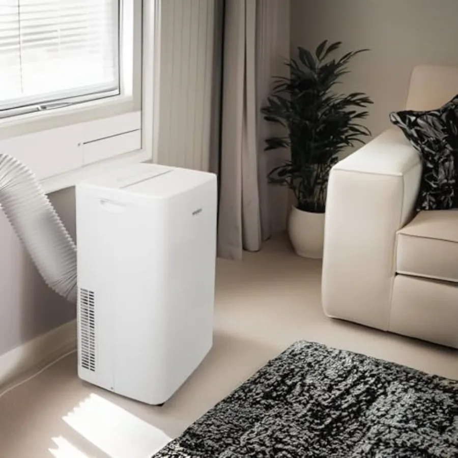 Portable air conditioner with heater and dehumidifier for living room, apartment, or bedroom; 14, 000 BTU, 115V, remote control