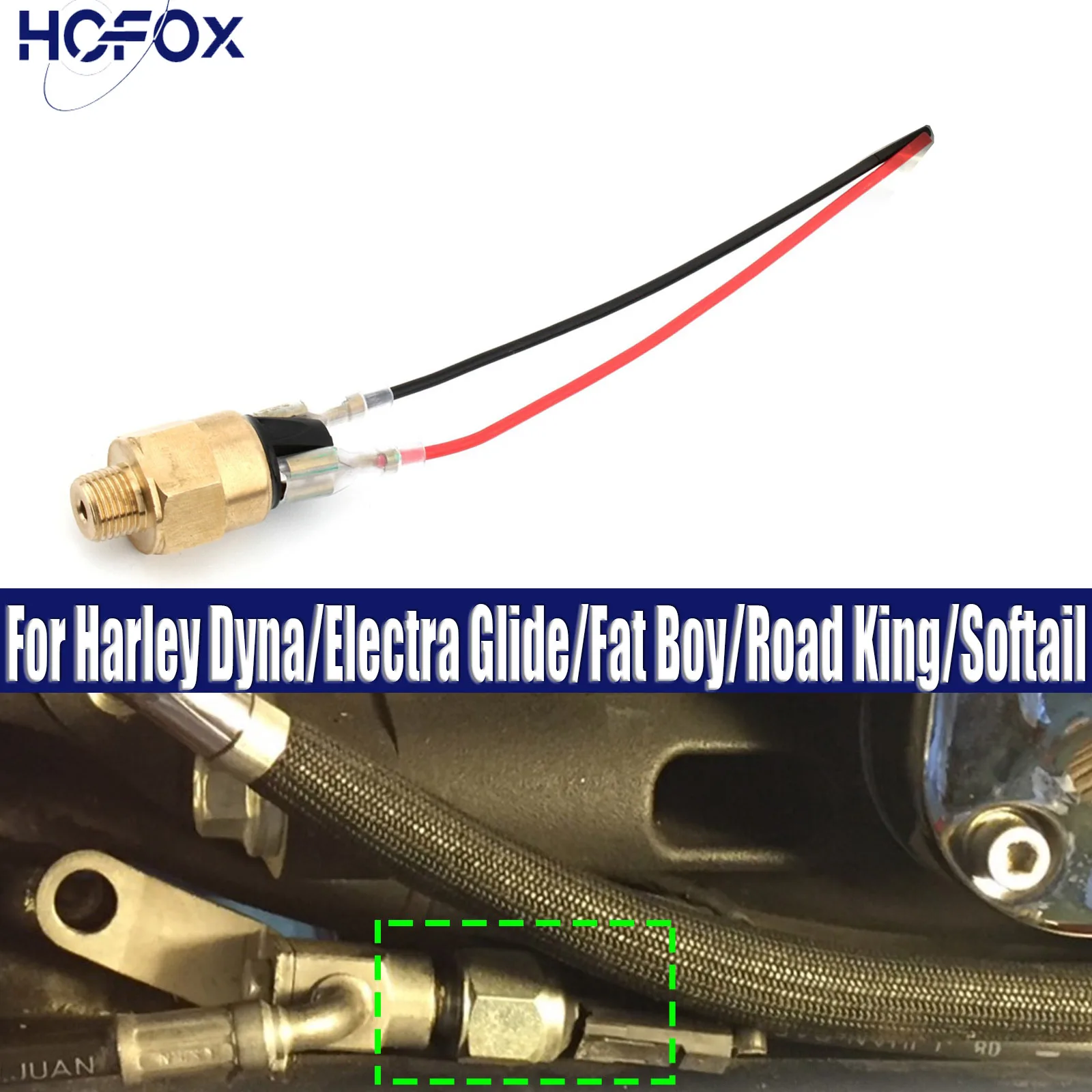 

5 BAR Pressure Brake Switch With Brake Switch Cables For Harley Dyna/Electra Glide/Fat Boy/Road King/Softail