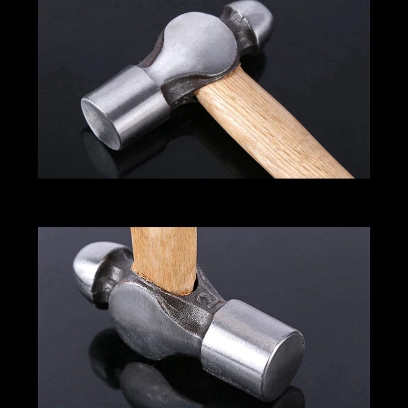 Creative Hammer Mini Wooden Hammer Stainless Steel Jewelry Round Head Goldsmith Multi-Function Manual DIY Leather Hammer