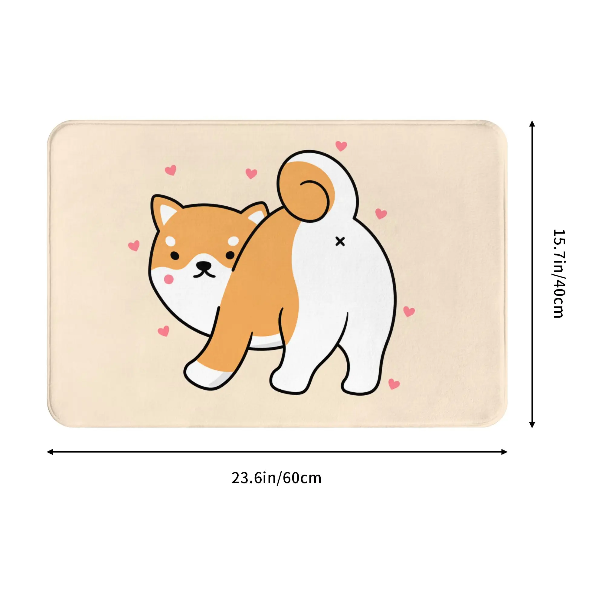 لطيف الكرتون شيبا Inu مضحك ممسحة عدم الانزلاق مدخل الحمام المطبخ الطابق باب الحصير المرآب السجاد البساط #3