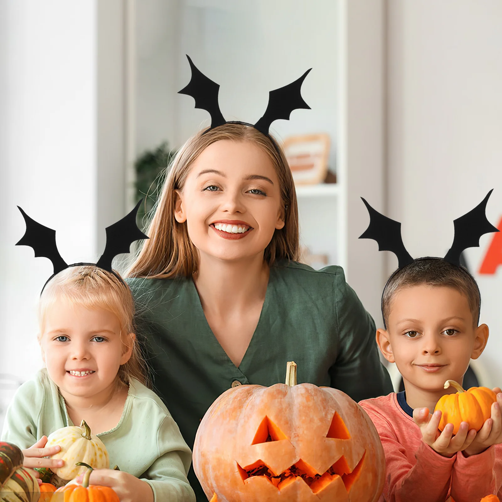 

3Pcs Bat Wing Halloween Headbands Black One Size Flexible Costume Hair Accessories Party Bat Wing Headband Halloween Headband