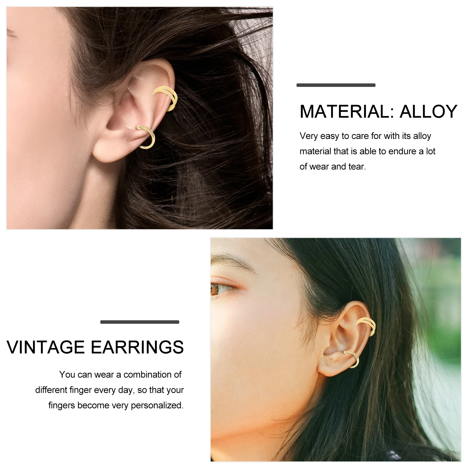 8 قطعة الأذن الكفة الأنف الدائري مجموعة الحد الأدنى غير ثقب مجوهرات للجسم للنساء حفل زفاف ارتداء اليومي الأنف خواتم للنساء