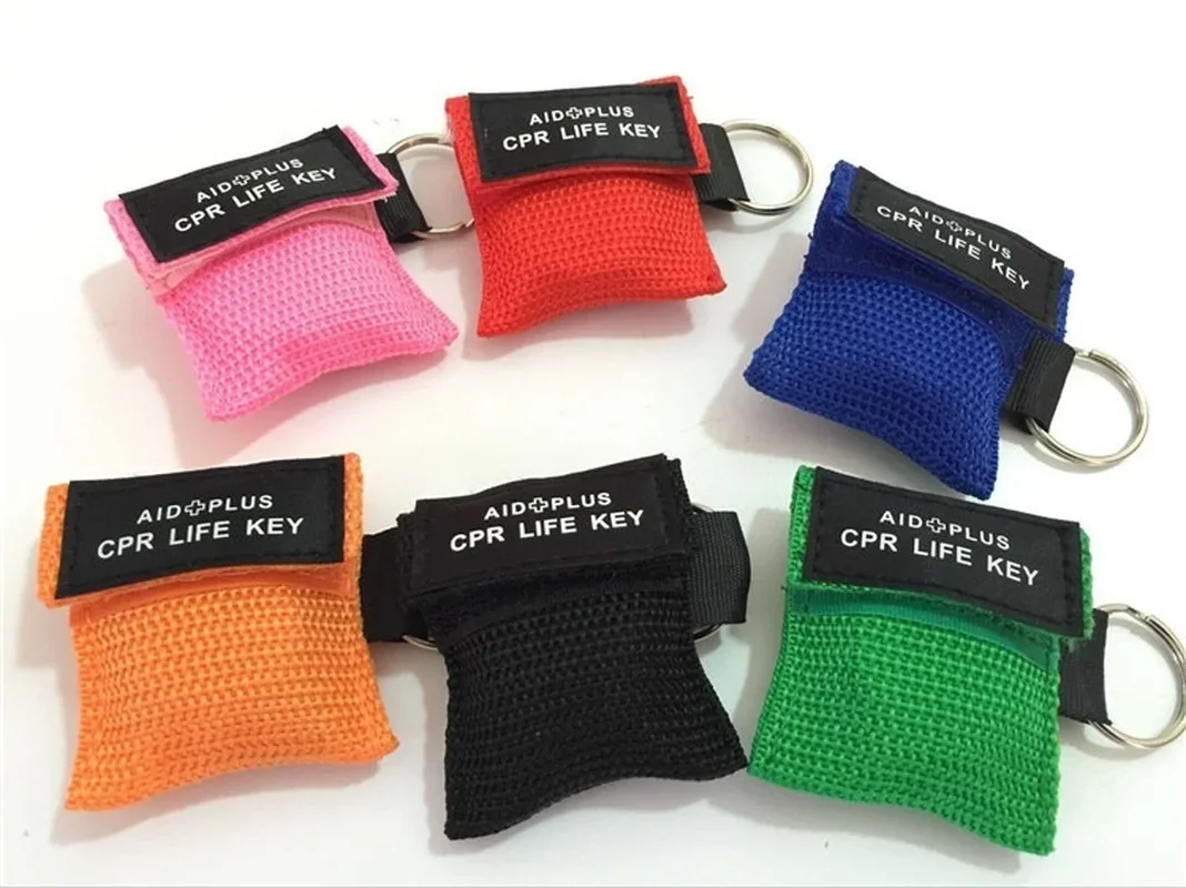 1Pc Multi Color Optioneel Cpr Emergency Masker, Sleutelhanger Ademhaling Masker