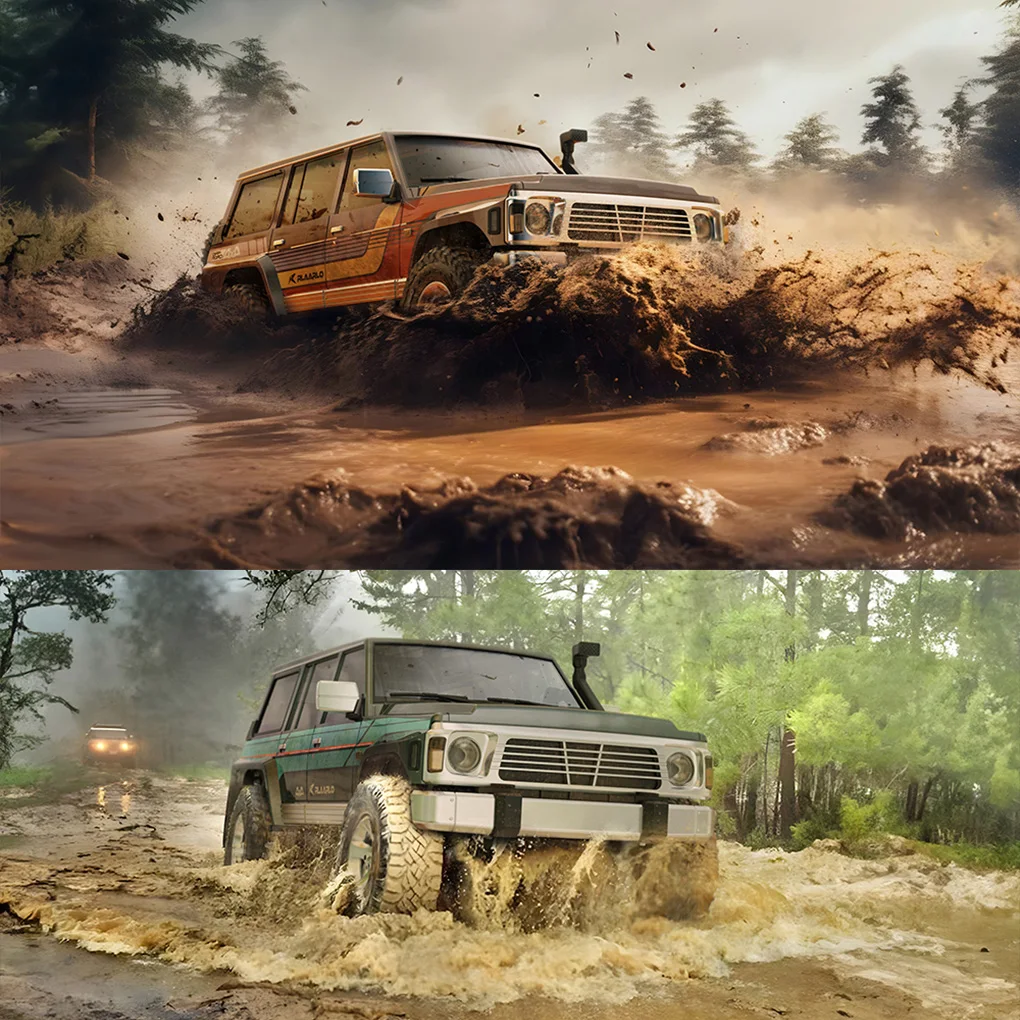 รถบังคับวิทยุ TK07 รุ่นปี 1/7 แบบปีนเขา ขับเคลื่อน 4 ล้อ ใช้ไฟฟ้า มอเตอร์แบบไร้แปรง/มีแปรง  ระบบดิฟเฟอเรนเชียลแบบสองสปีด  จำลองการขับขี่ออฟโรด