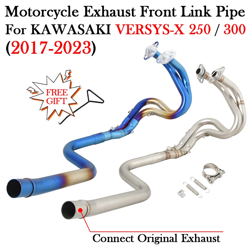 

Slip On For KAWASAKI VERSYS-X 250 300 VERSYS X250 X300 2017 - 2022 2023 Motorcycle Exhaust System Modify Front Link Pipe Escape