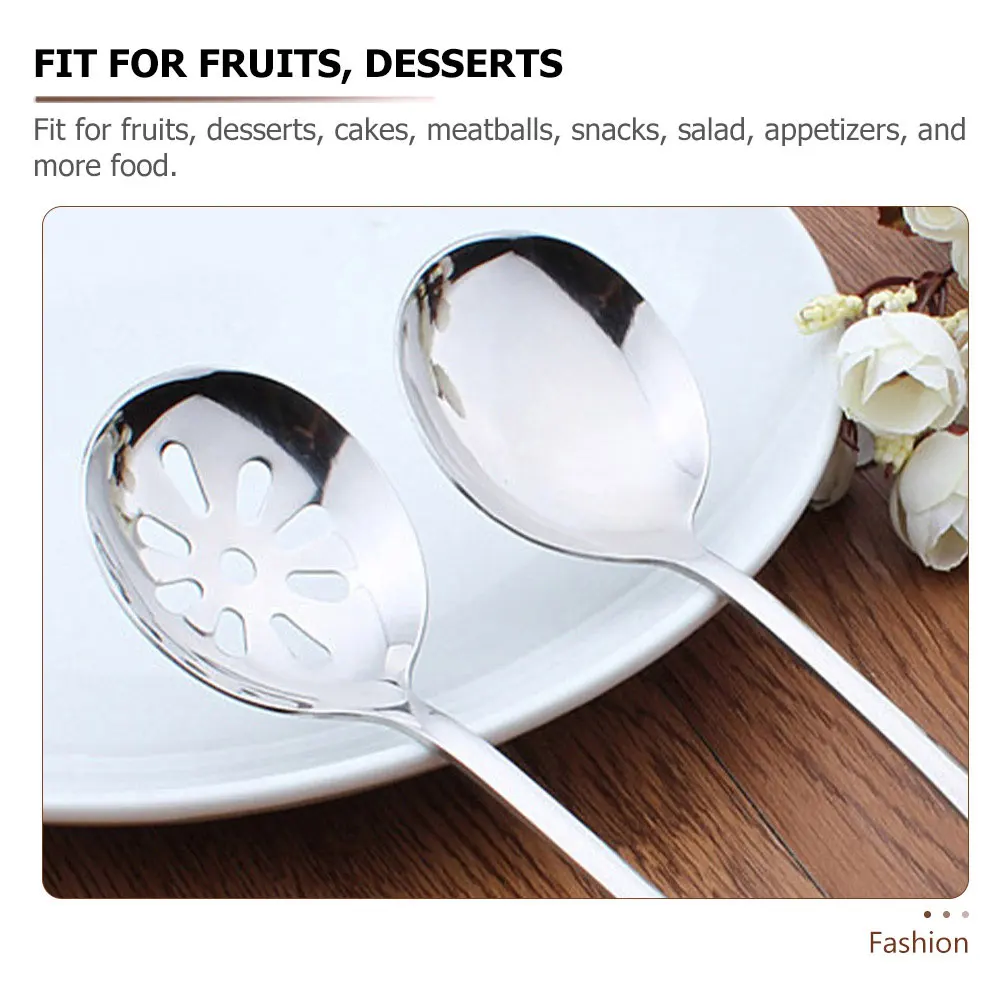 

6 Pcs Colander Small Perforated Spoon Spoons Plating Soup Slotted Serving Utensils Strainer Cooking Caviar Cocktail