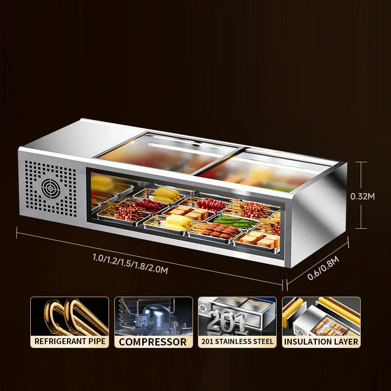 Countertop Refrigerated Display Cases, Mobile Freezers, Commercial Refrigerated and Frozen Barbecue Display Cases (Customized)