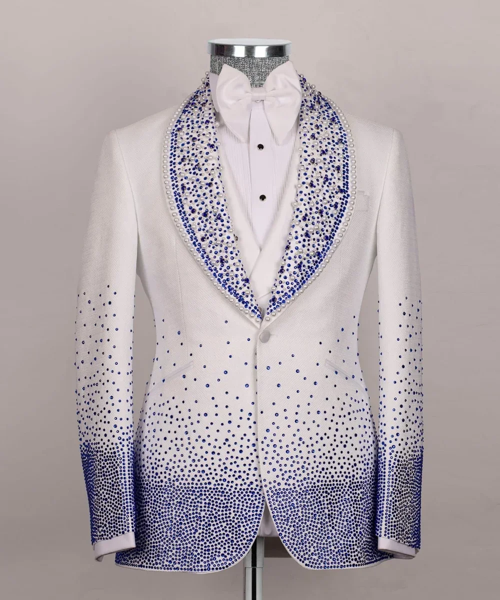 2pc Mens Exclusive Design Wedding Suit, Men's Suit, Party , Prom Tuxedo, Stone Embroidered Tuxedo