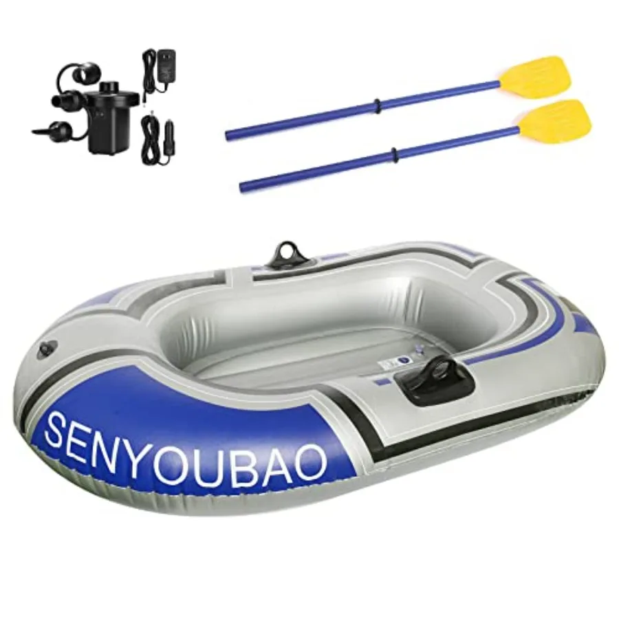 Inflatable Boat for Swimming Pool and Lake Use PVC Material Blue Ultra-Stable and Easy to Inflate