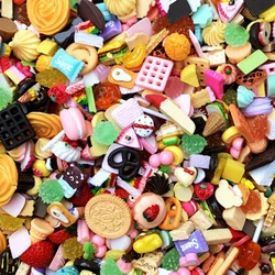 Kawaii Miniature 30 Items/ Lot Mini Foods Fast Free Shipping Candy Biscuits Ice Cream Donut For Barbie DIY Game Collection
