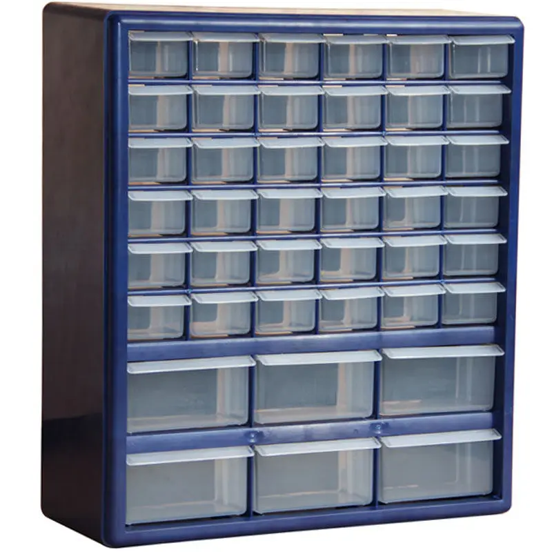Blue Desktop Drawer Parts Organizer, Multi-Compartment Storage Box for Combination Toys Screws Material Classification JT40