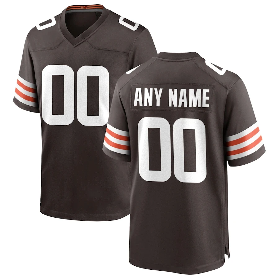 Maillot de football américain personnalisé, maillot cousu de Cleveland personnalisé, n'importe quel nom et numéro, toutes les S-3XL de taille américaine