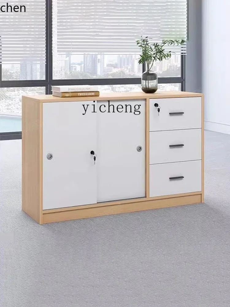 HXL 오피스 우든 파일 로우 캐비닛 락커 데이터 파티션 캐비닛 잠금장치 포함