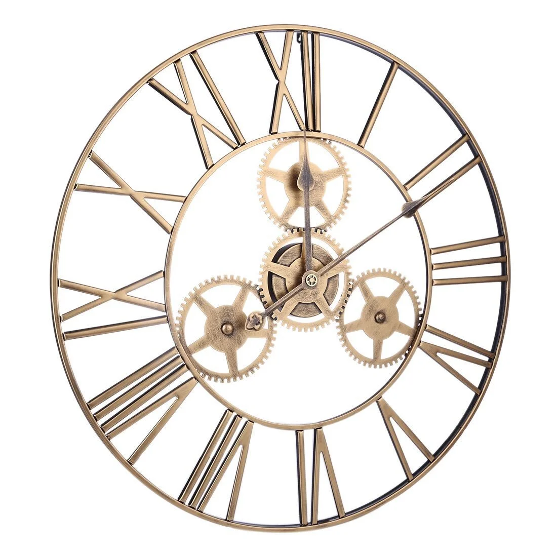 Retro Wall Clock 3D Decorative Luxury Art Big Gear Iron Vintage Large Wall Clock Handmade Oversized On The Wall For Gift