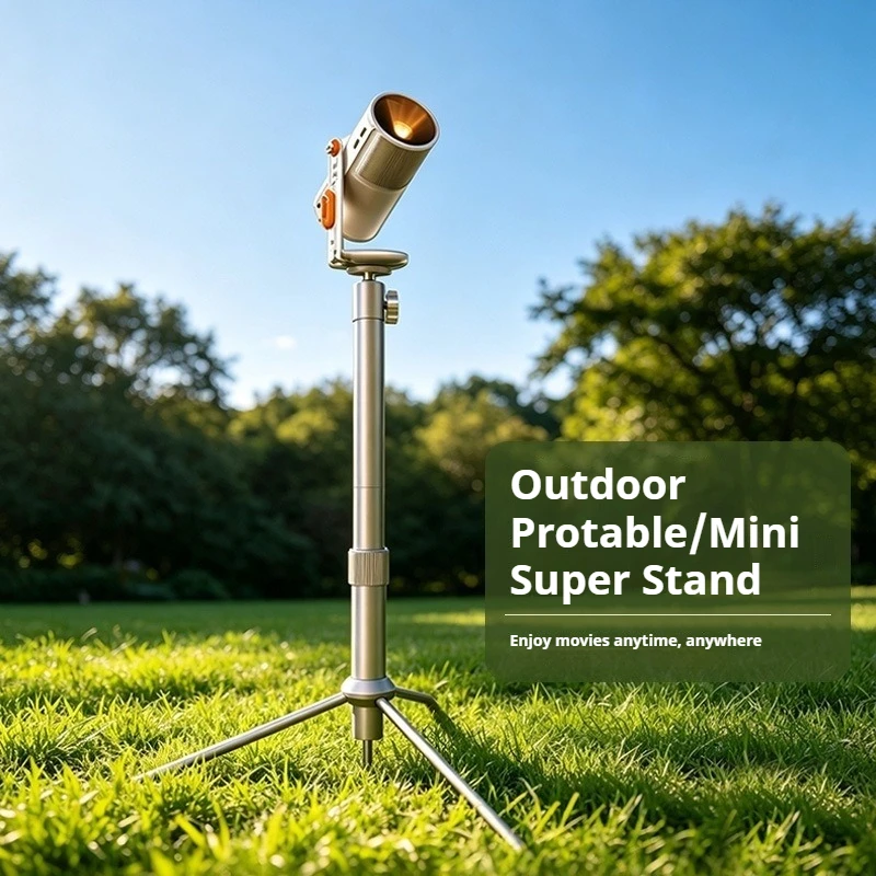 MAX 5kg Outdoor Projector Floor Stand Aluminum Alloy Travel 1/4Inch Projector Bracket with Grounding Pin,Tripod Stand for Camera