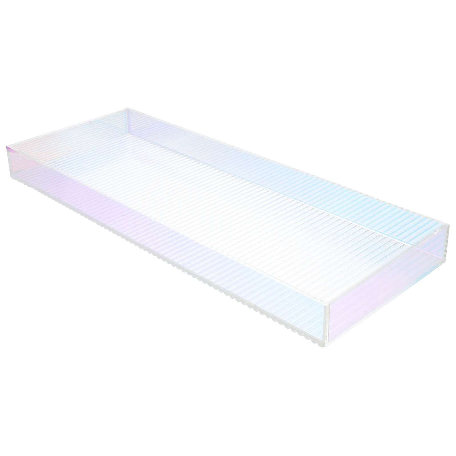 

Acrylic Bathroom Vanity Tray Dresser Stripe Perfume Organizer Makeup Storage Tray Countertop Organizer for Bedroom Bathroom