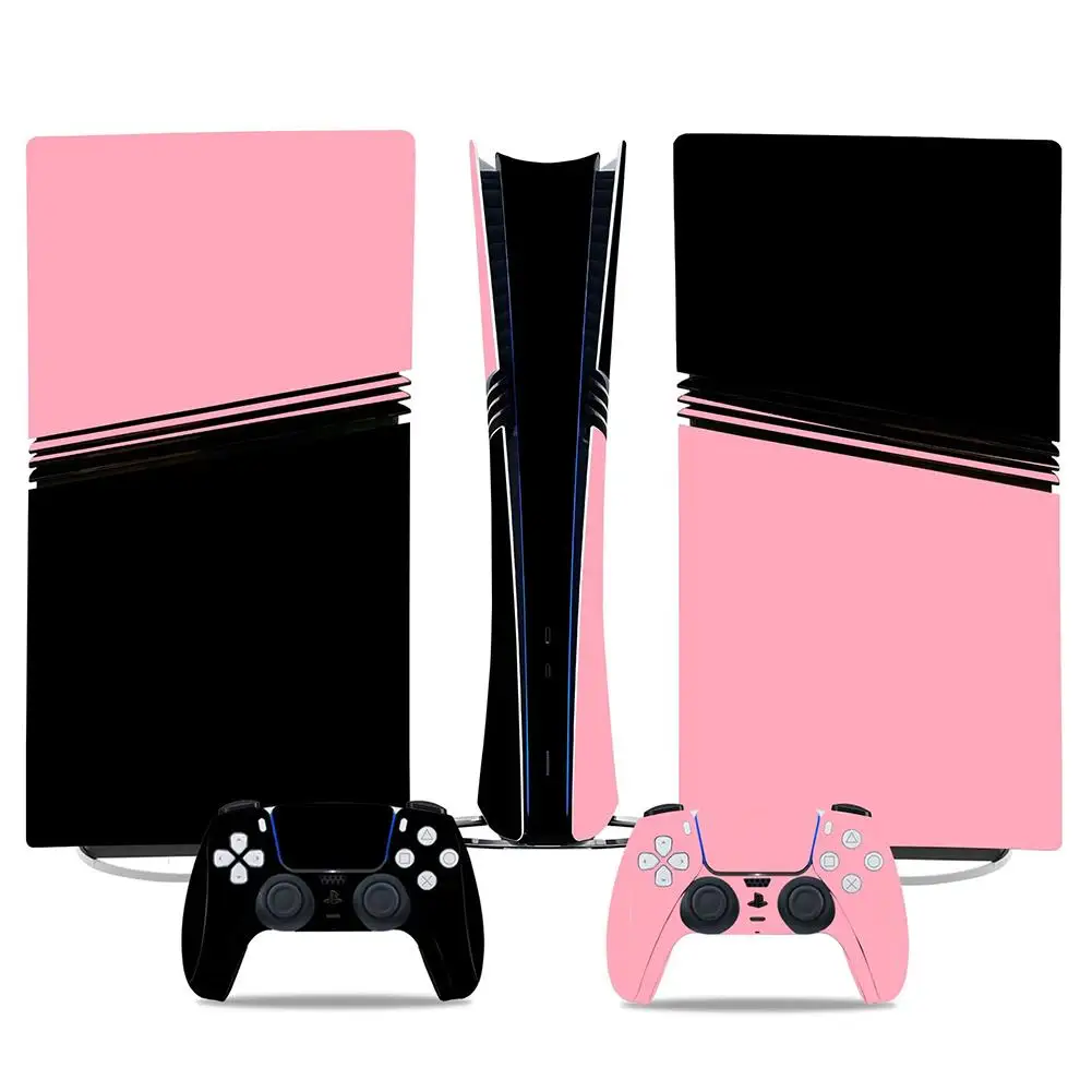 Solid Color PVC Skin Sticker For PS5 Pro Console & Controller Easy To Apply & Remove Residue-Free Digital Skins 1pcs