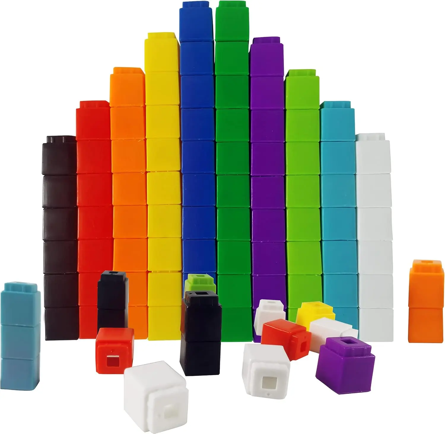 Cubi di conteggio dei manipolatori matematici, blocchi numerici educativi, attività di apprendimento della scuola materna Cubi matematici, set di 100 blocchi numerici