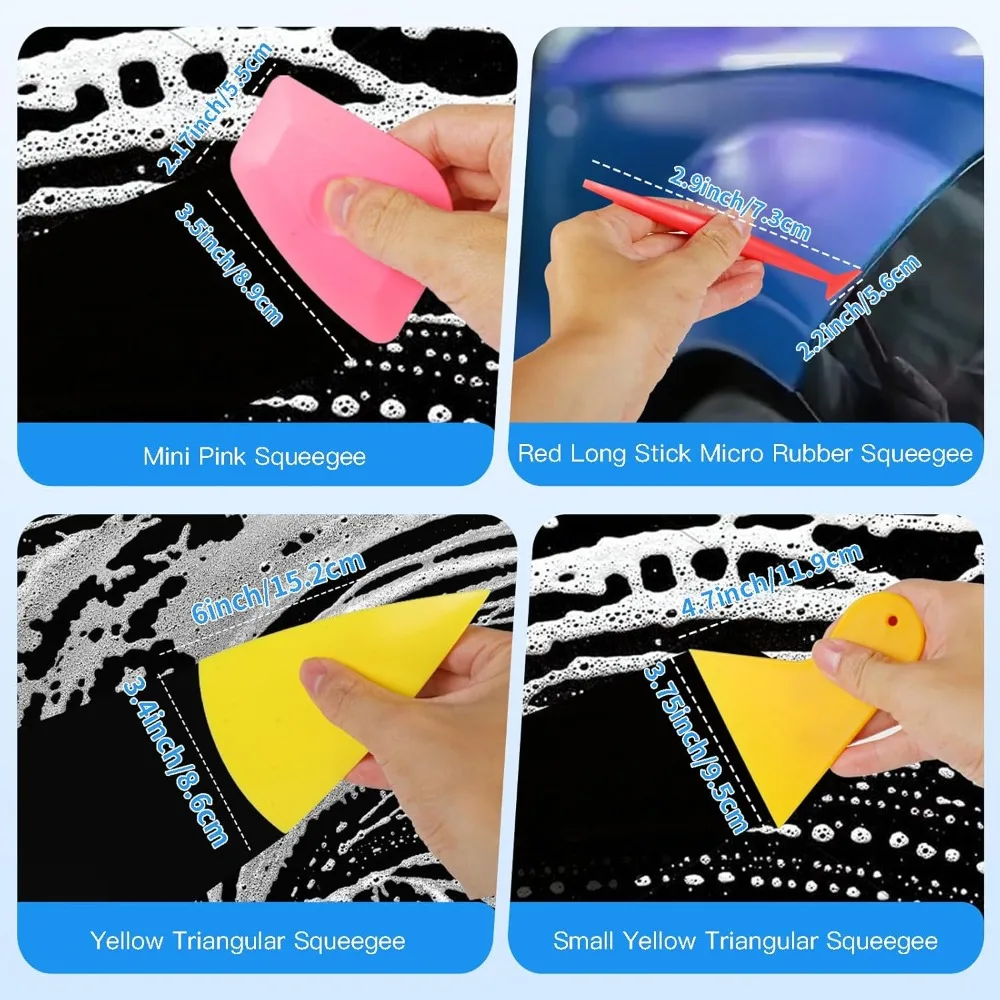 Felt Edge Squeegee Car Wrapping Tool Kits 4 Inch Vinyl Wrap Squeegee Applicator Tool for Car Vinyl Wrap Installation Tool view 2