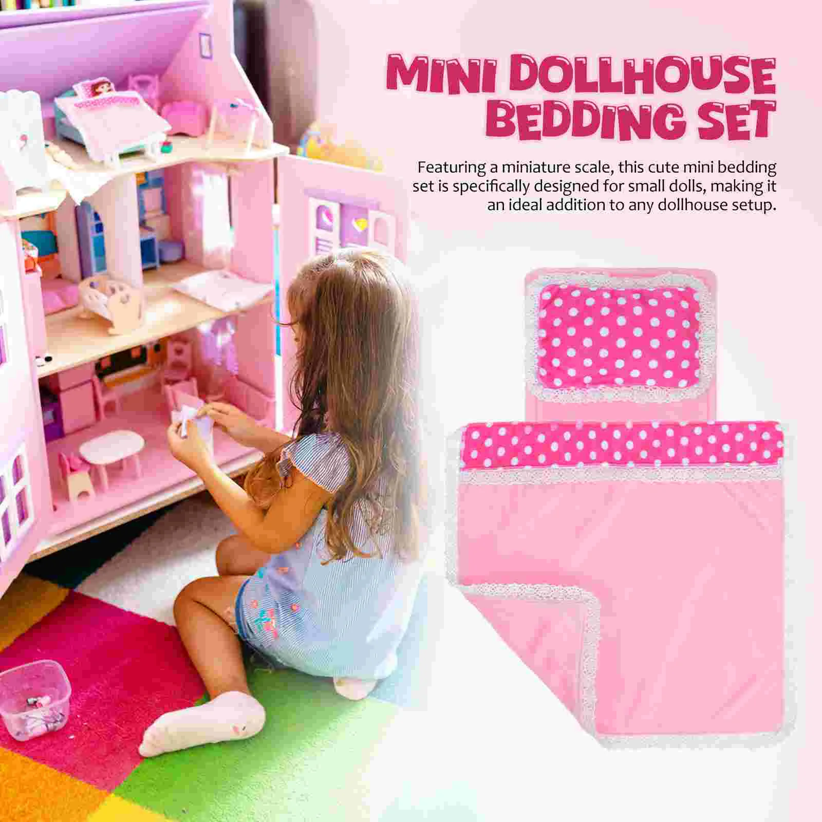 Mini Bedding Set Pillows for Dolls Dollhouse Accessory Miniatures Accessories Baby