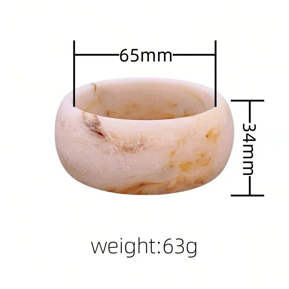 Exaggerated Jelly Colored Dynamic Acrylic 34MM Wide Face Bracelet Made of Environmentally Friendly Resin Circular Bangle