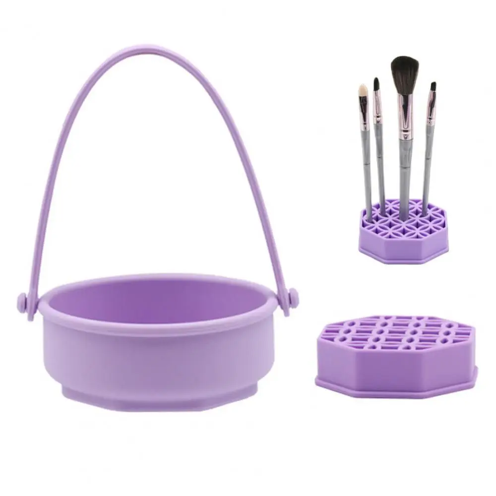 

Портативный коврик для чистки кистей для макияжа 3 в 1, подвесная силиконовая сушилка для кистей для макияжа, универсальный органайзер для чистящих инструментов