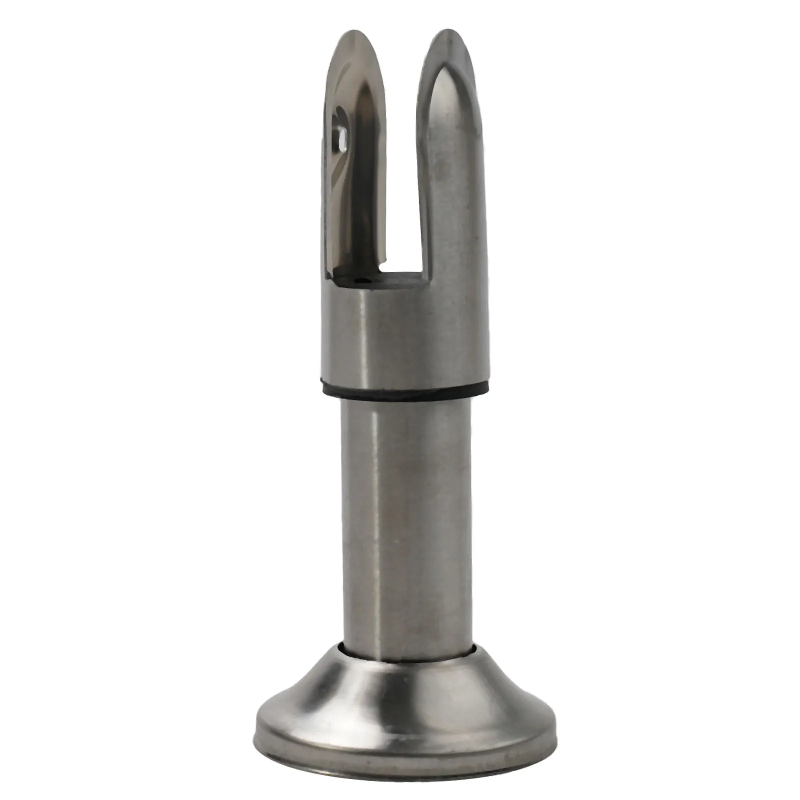 Stainless Steel Bracket for Restroom Partition Stall Legs Supporting Both Freestanding and Wall-Attached Installation Approaches