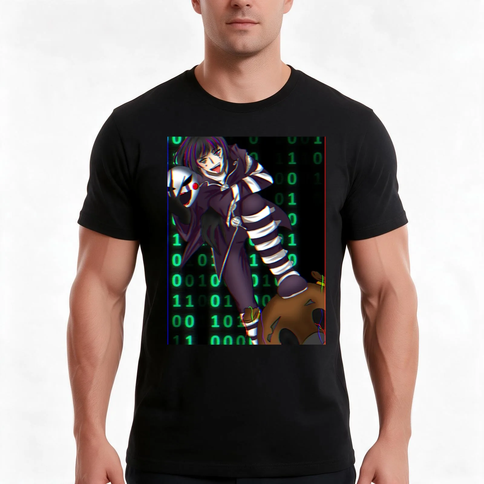 Puppet Bassy Jester T-Shirt, Summer Casual Cotton Tee, Oversized Streetwear Tops, Vintage Graphic Print, Loose Fit Short Sleeve