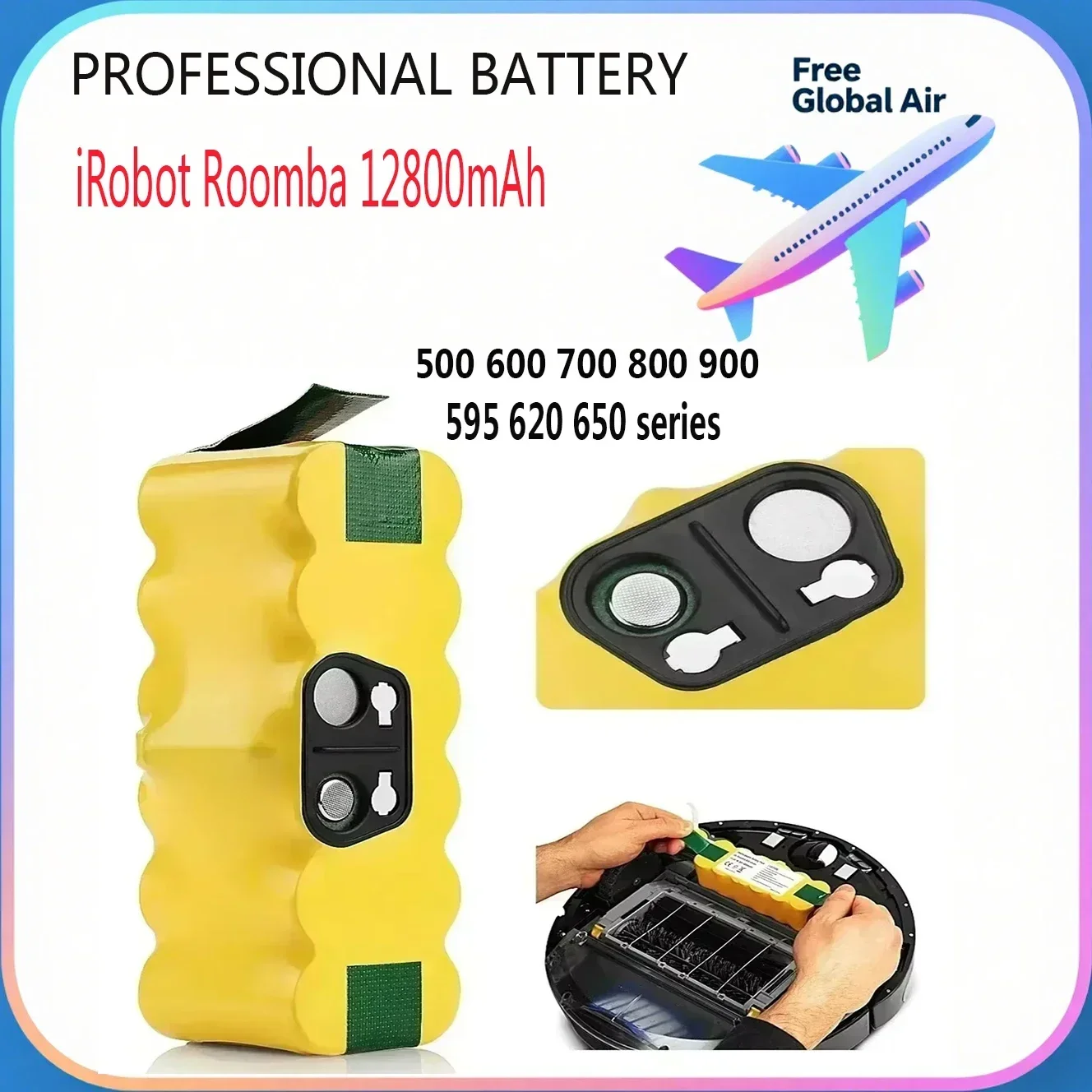 New For iRobot Roomba Rechargeable Battery 14.4V 12800mAh 500 550 560 600 650 698 780 876 900 Series Vacuum Cleaner Battery