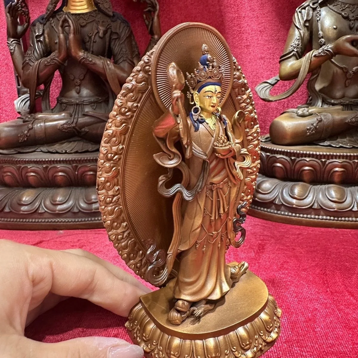 Special offer Exquisite copper carving Buddha Aqi Buddha Mother Guardian Buddha statue Buddhist altar tibetan family worship