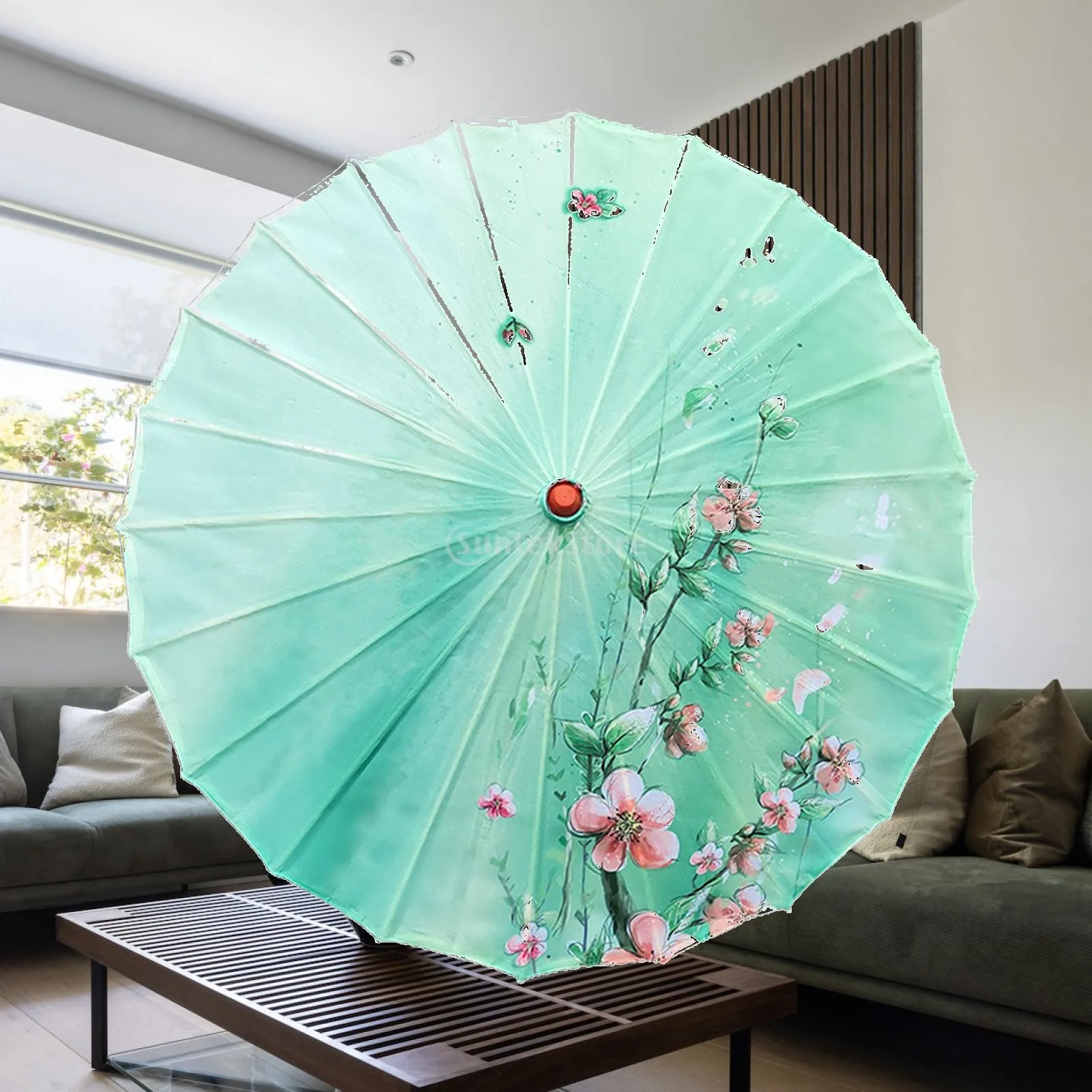 Chinese Oiled Paper Umbrella 32 inch Ancient Dance Umbrella for Costumes Village Scenery Decoration Wedding