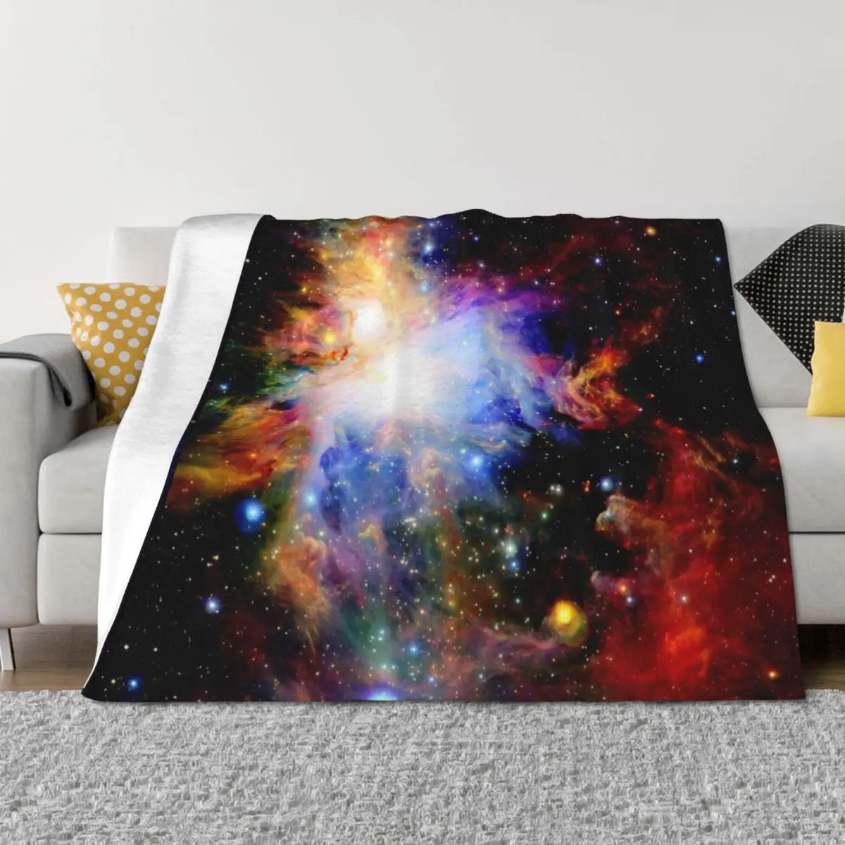 

Galaxy Dark & Colorful Orion Nebula Throw Blanket Picnic Comforter Sofa Quilt heavy to sleep Blankets