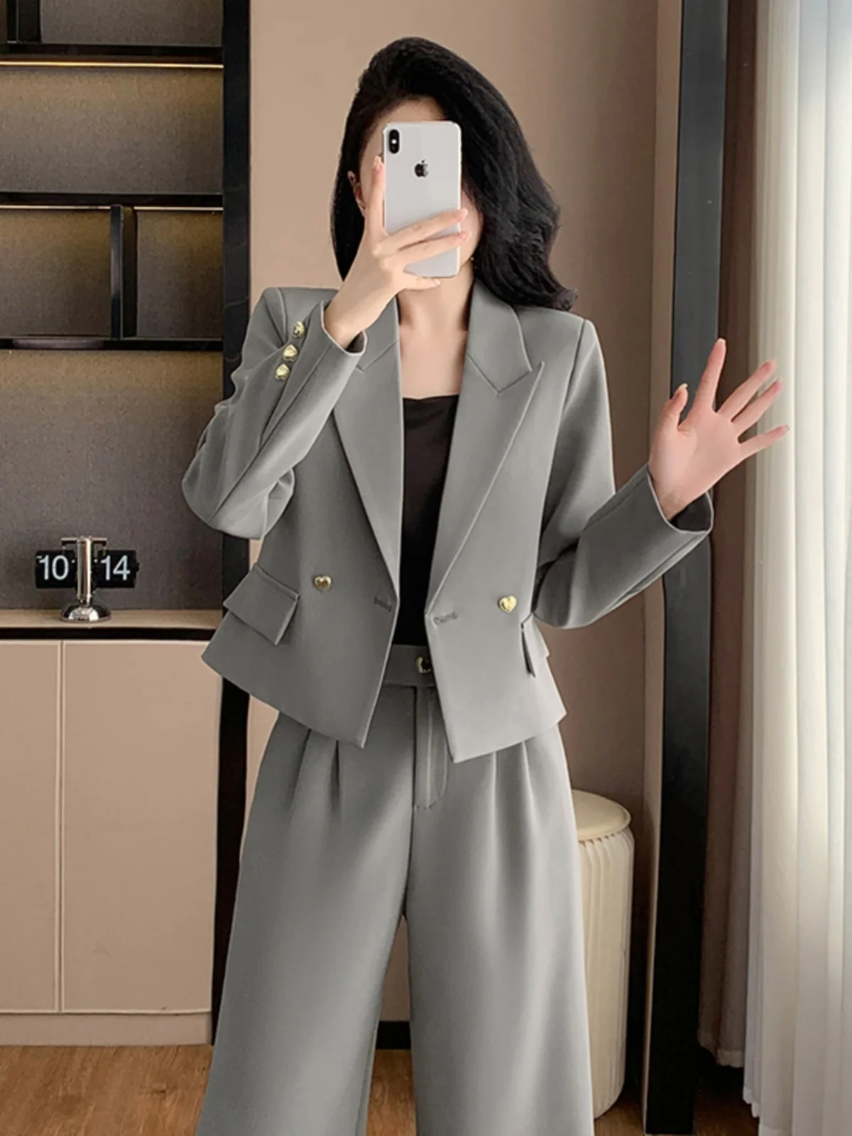 

Chic Short Suit Set for Women 2024 Autumn New Arrival Professional Elegant DK Melissa Brand Fashionable Two-Piece Suit
