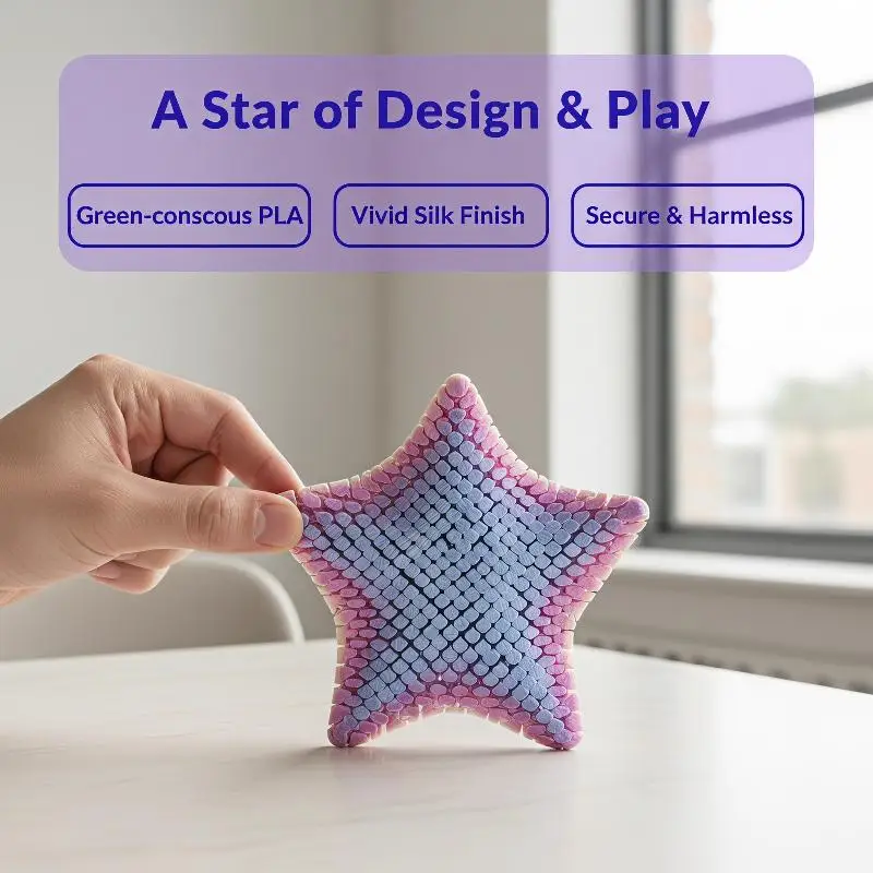 3D Printed Articulated Starfish Stress Relief Toy Smooth Flexible Sensory Fidget Toy for Kids Birthday Surprise Gifts