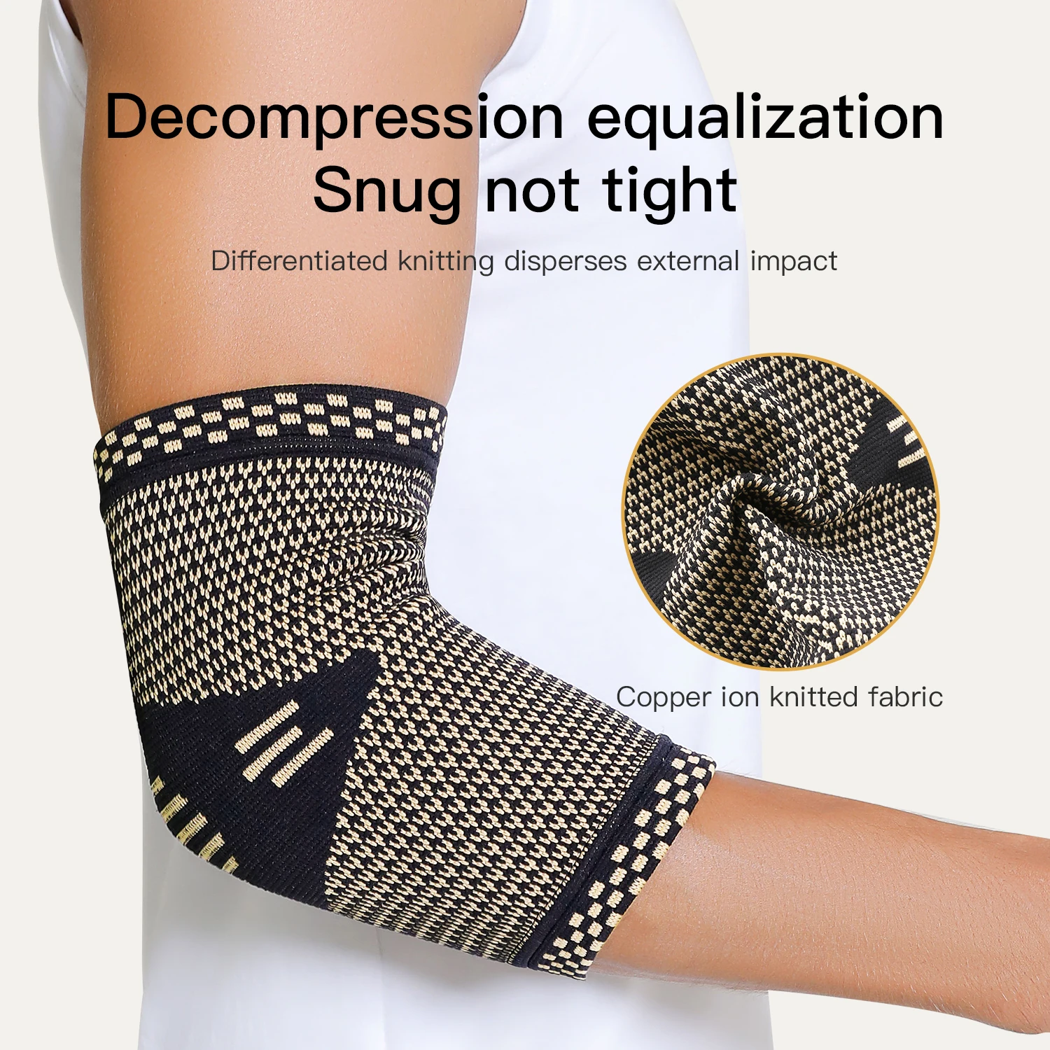 Copper Elbow Sleeve Elbow Compression Sleeve for Men Women Elbow Brace For Tendonitis Tennis Golfers Pain Relief Weightlifting