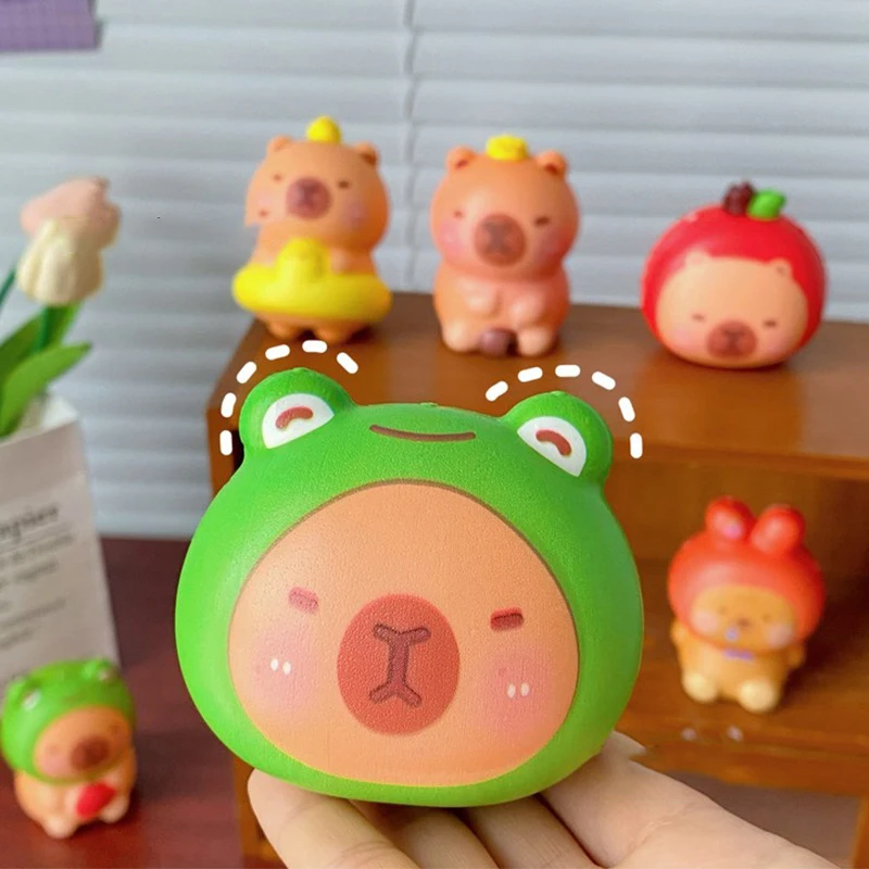 Cartoon Capybara Mochi Pinching Toy Squishy Toy Slow Rebound Decompression Toys Stress Release Hand Relax Gifts