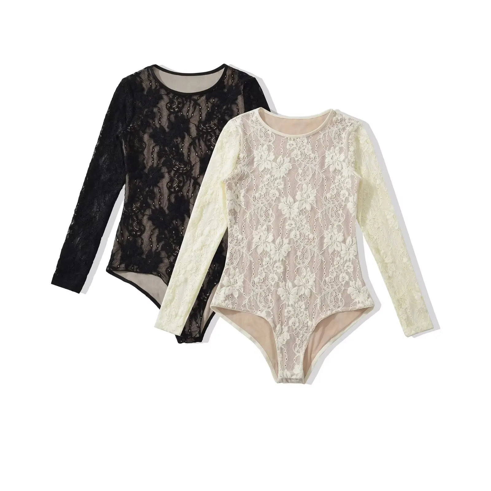 Peleles ajustados de estilo dulce y picante, mono de encaje de doble capa para mujer, ropa de abrigo y ropa interior Pure Desire para vacaciones en la playa