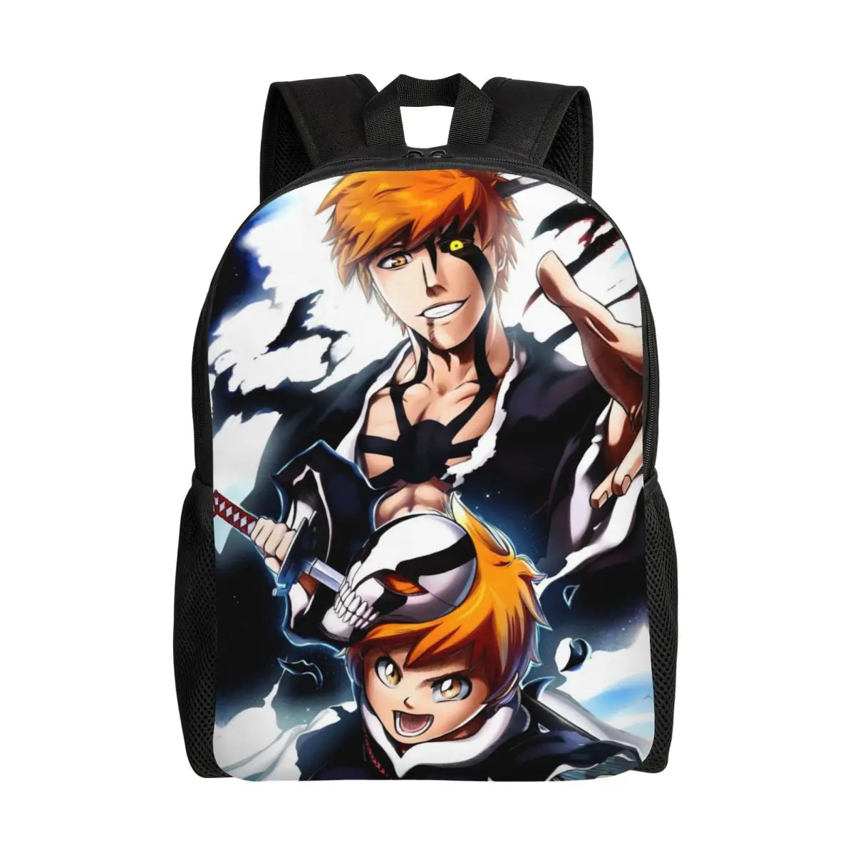 

Custom 3D Print Bleach Anime Backpack for Girls Boys College School Travel Bags Women Men Bookbag Fits 15 Inch Laptop