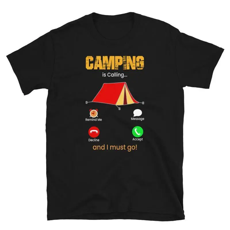 Camping Is Calling Vintage Design Camping Novelty TShirt
