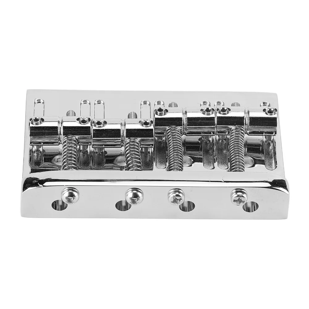 Premium Metal 4 String Bass Bridge Silver Bass Bridge Assembly Bass Bridge Saddle Electric Bass Guitar