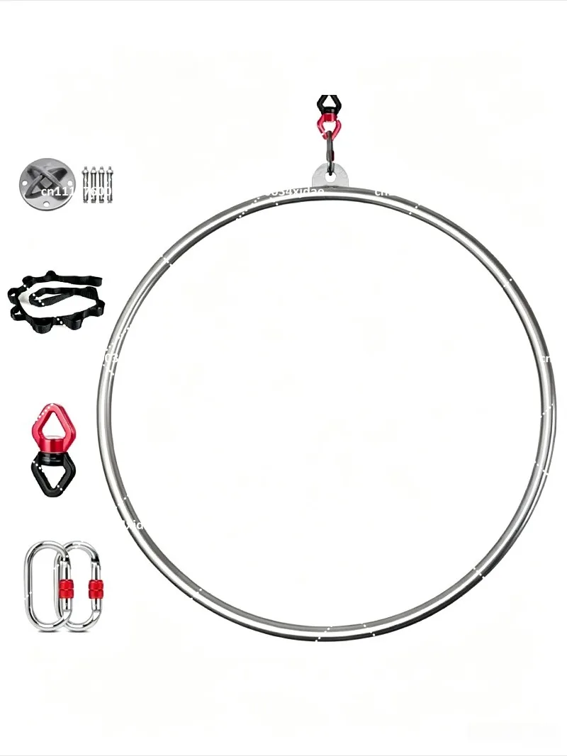 360° Rotating Stainless Steel Aerial Hoop, Single Ear No Ear Yoga Ring for Dance Circus Acrobatics Stage