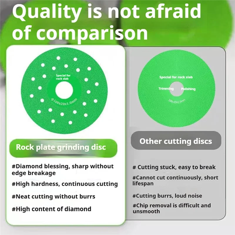AT51-3PC Diamond Chamfered Saw Blades For Cutting And Grinding Tile And Marble,4In Glass Cutting Disc 1Mm,For Angle Grinders