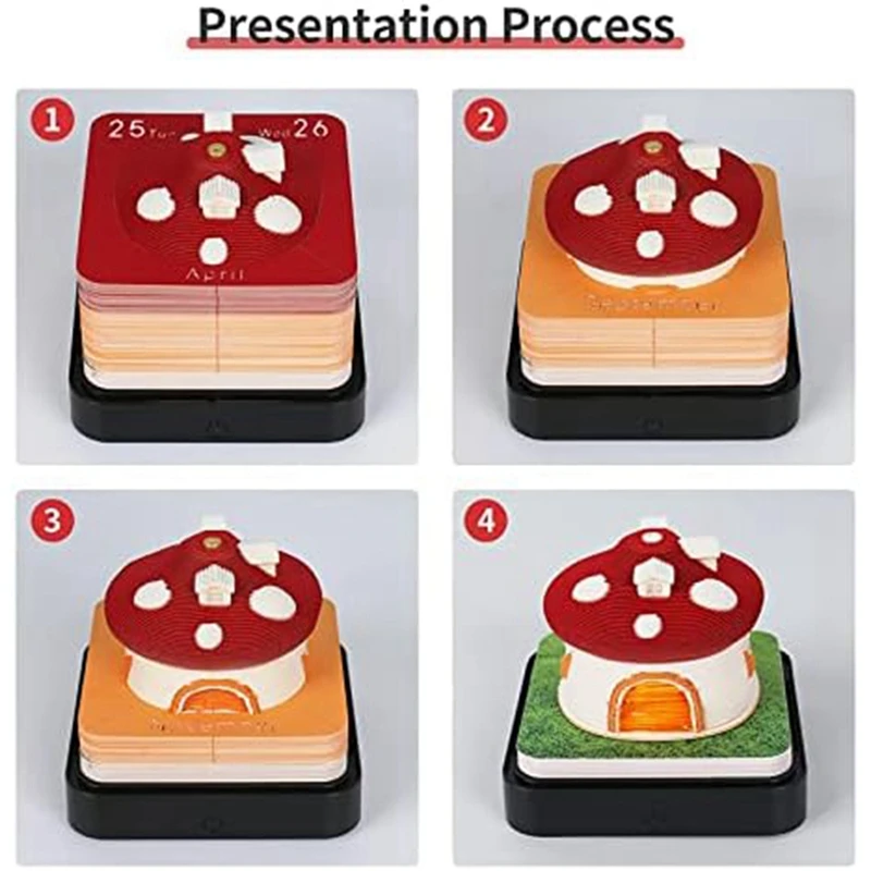 1ชิ้น2024ปฏิทิน3D กระดาษโน้ต3D กระดาษพีวีซีศิลปะการแกะสลัก