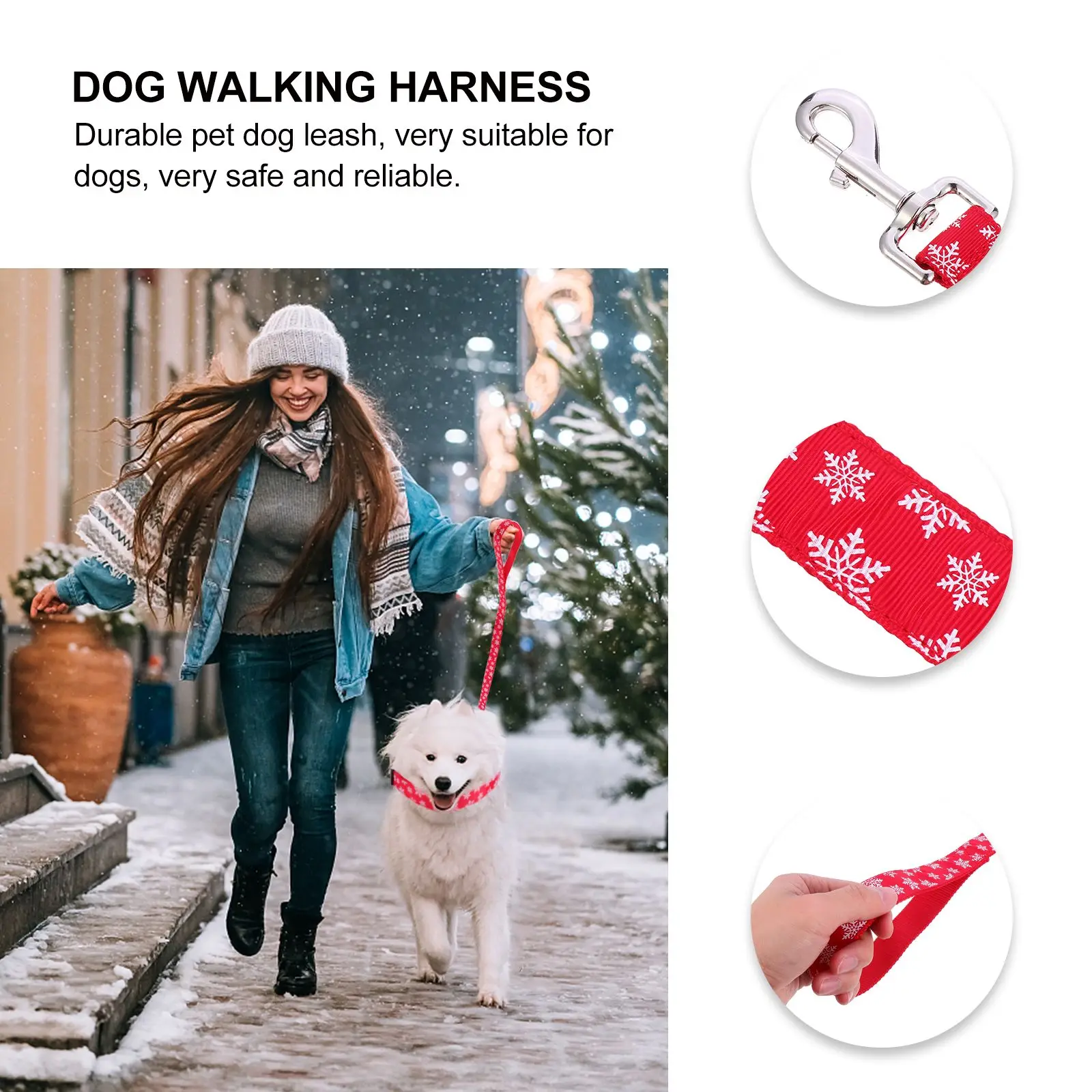 

Adjustable Snowflake Necklace Set Pets Christmas Collar Dog and Collars Festive
