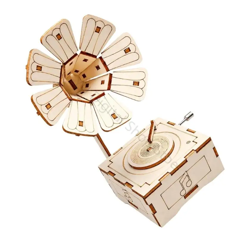 96BA Holz-Grammophon-Puzzlemodell für Hobby-Ausstellungs- und Lernbereiche – Detail 8