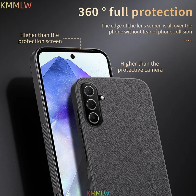 Luxury Business Leather Soft Frame Magnetic Cover For Samsung A56 A55 A36 A35 A26 A25 A17 A16 A15 A07 A06 M07 Phone Cases Capa view 5