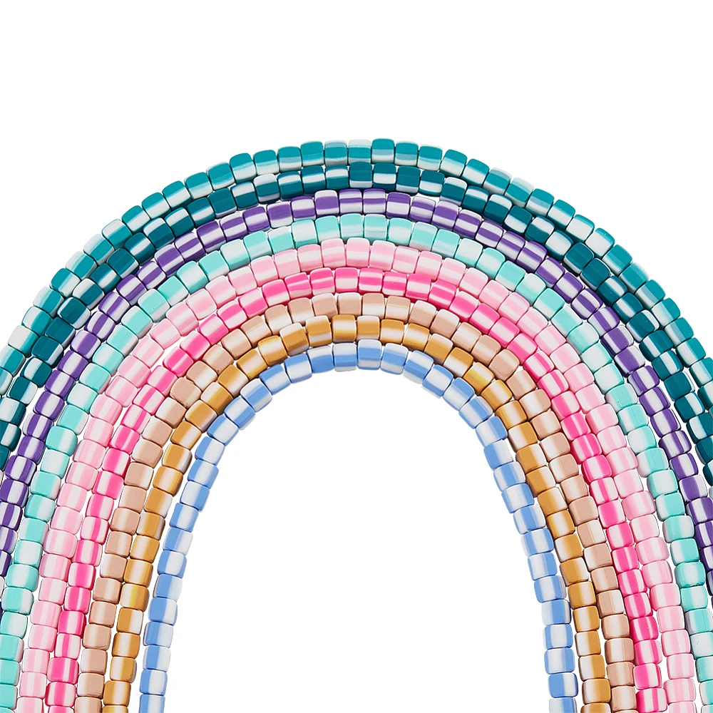 765 Pcs Polymer Clay Beads 9 Colors Column Shape Polymer Clay Beads Handmade Polymer Clay Spacer Soft Pot Beads Crafts Handmade